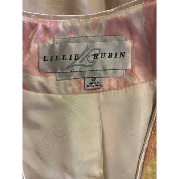 Lillie Rubin | Vintage Yellow/Pink Sequins Blazer & Cami (2 pcs) | 12 - Picture 15 of 17